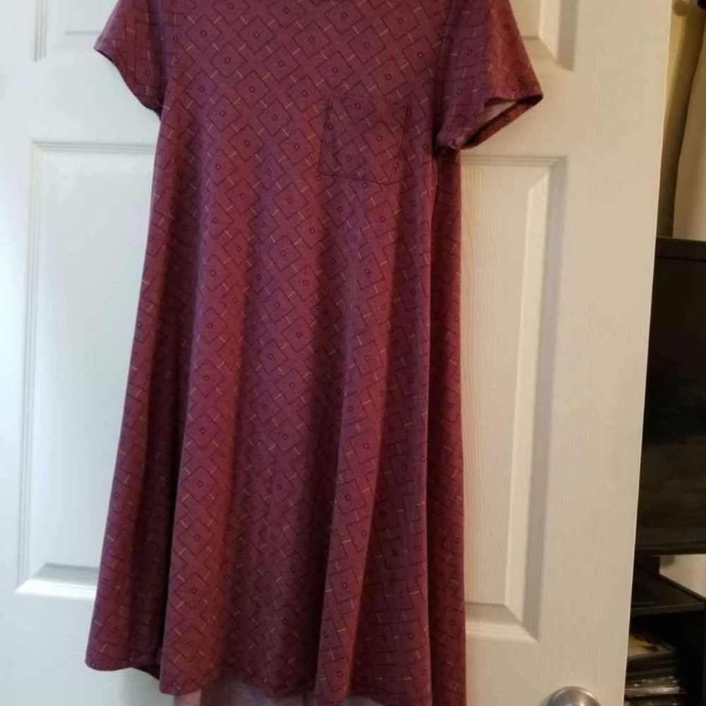 LuLaRoe Red A-Line High Low Dress